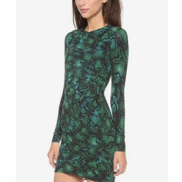 Torn by Ronny Kobo Tara Pleated Long Sleeve Dress in Orange Gold - Picture 5 of 12